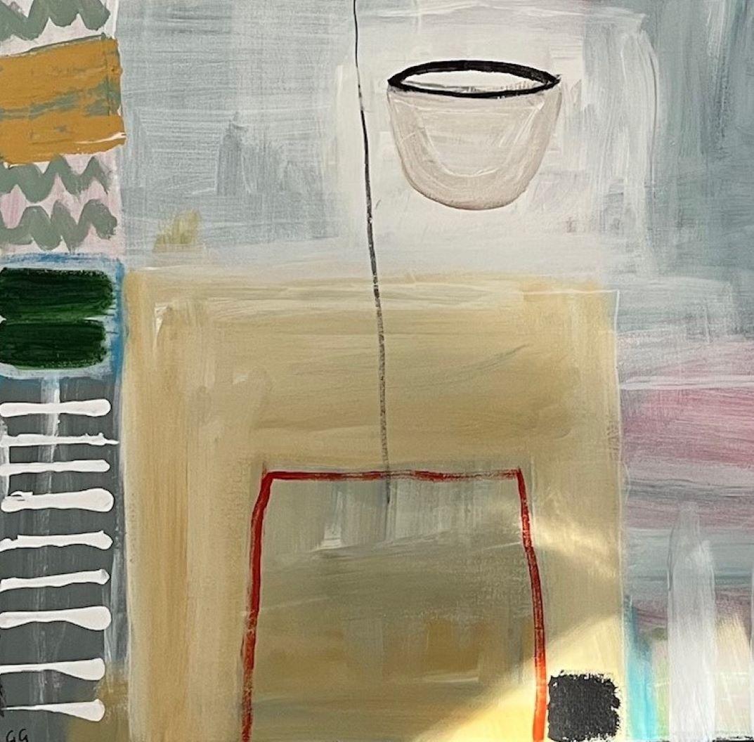 Memoria II- Ciudad figurativa colorista y juguetona: Técnica mixta sobre lienzo - Painting de Gohar Goddard