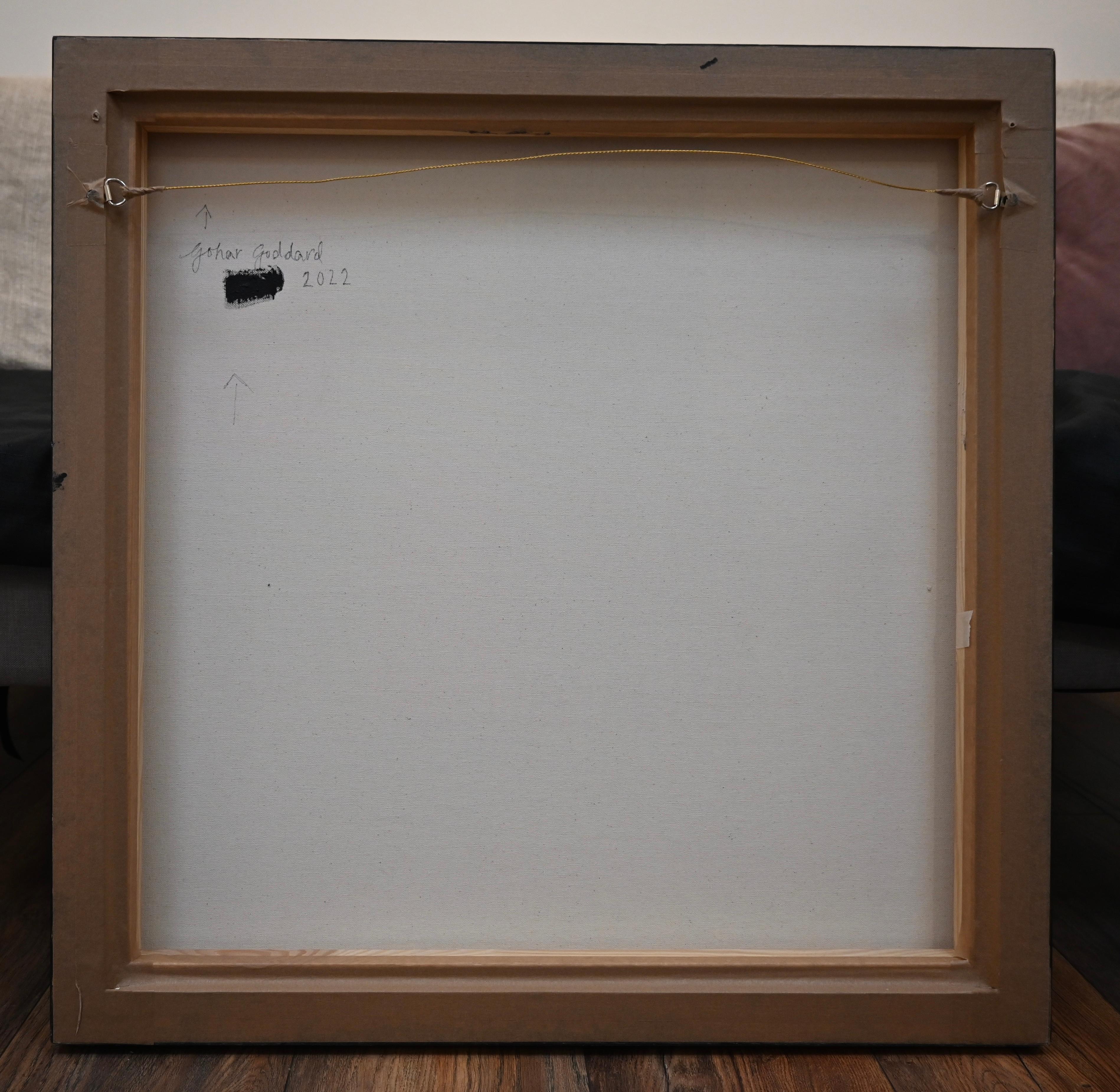 Numero 34 - Arte contemporanea luminosa e giocosa: Tecnica mista su tela in vendita 5