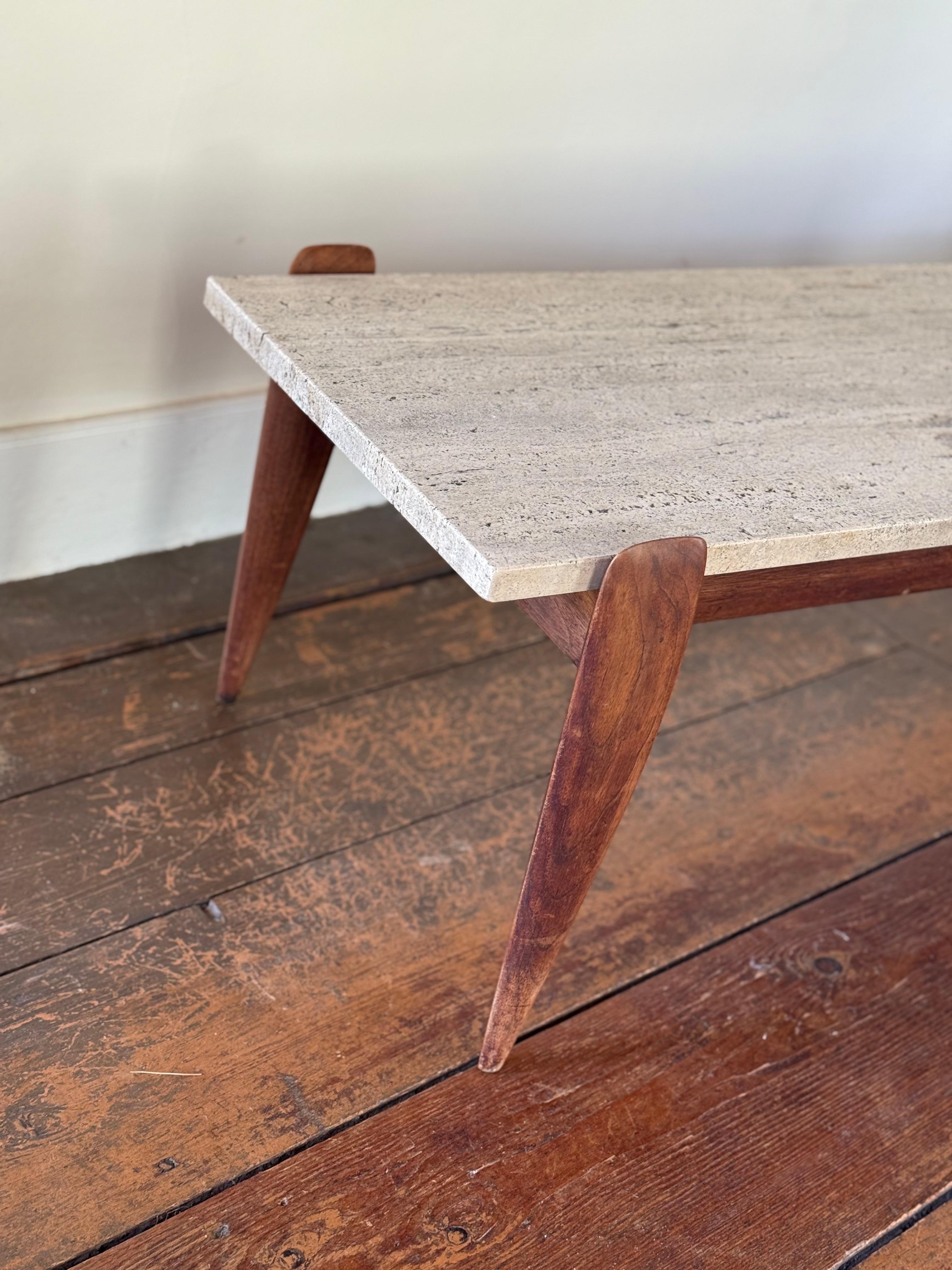 North American Goi Ponti stone coffee table For Sale