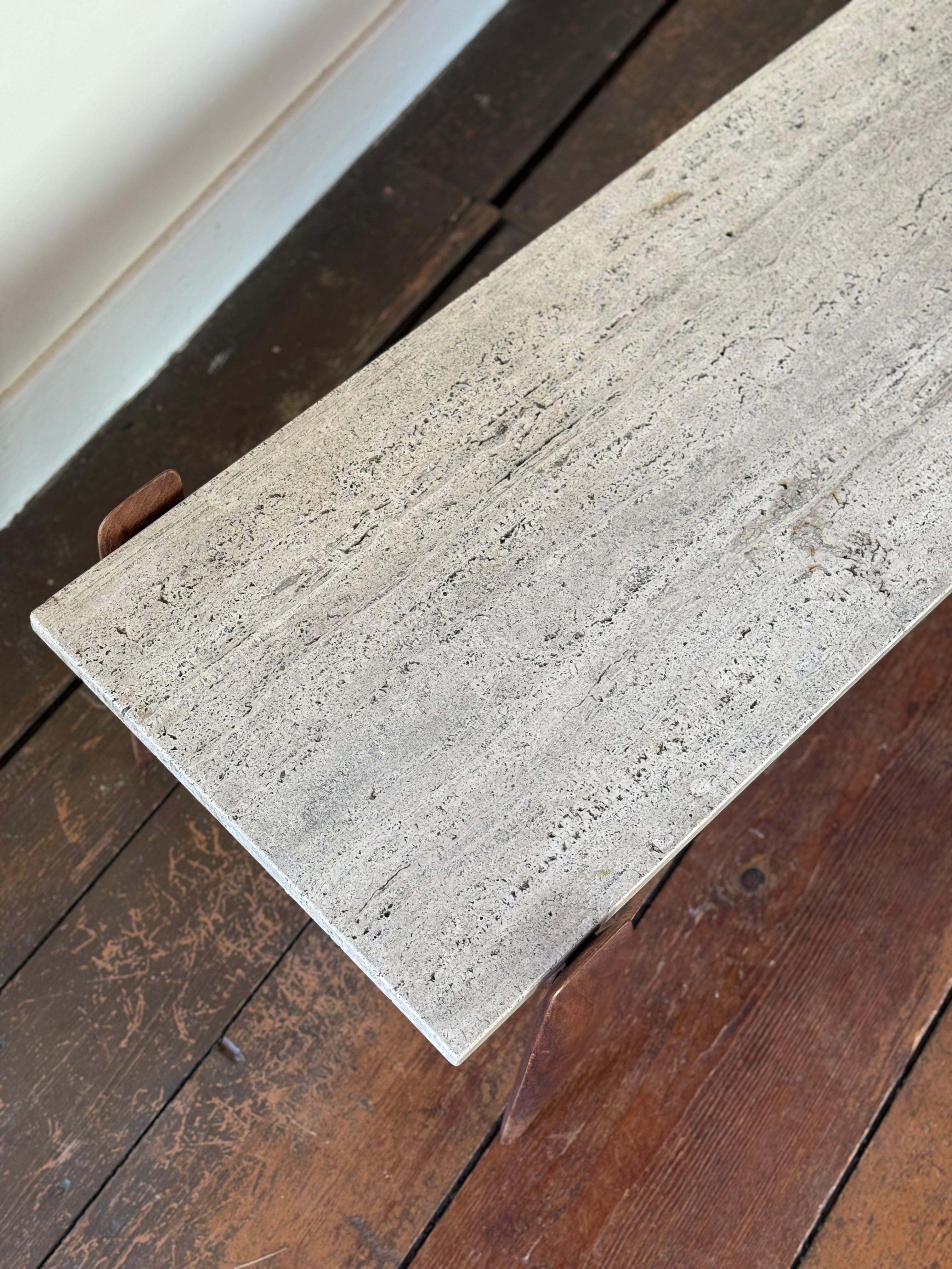 Goi Ponti stone coffee table In Good Condition For Sale In Hudson, NY