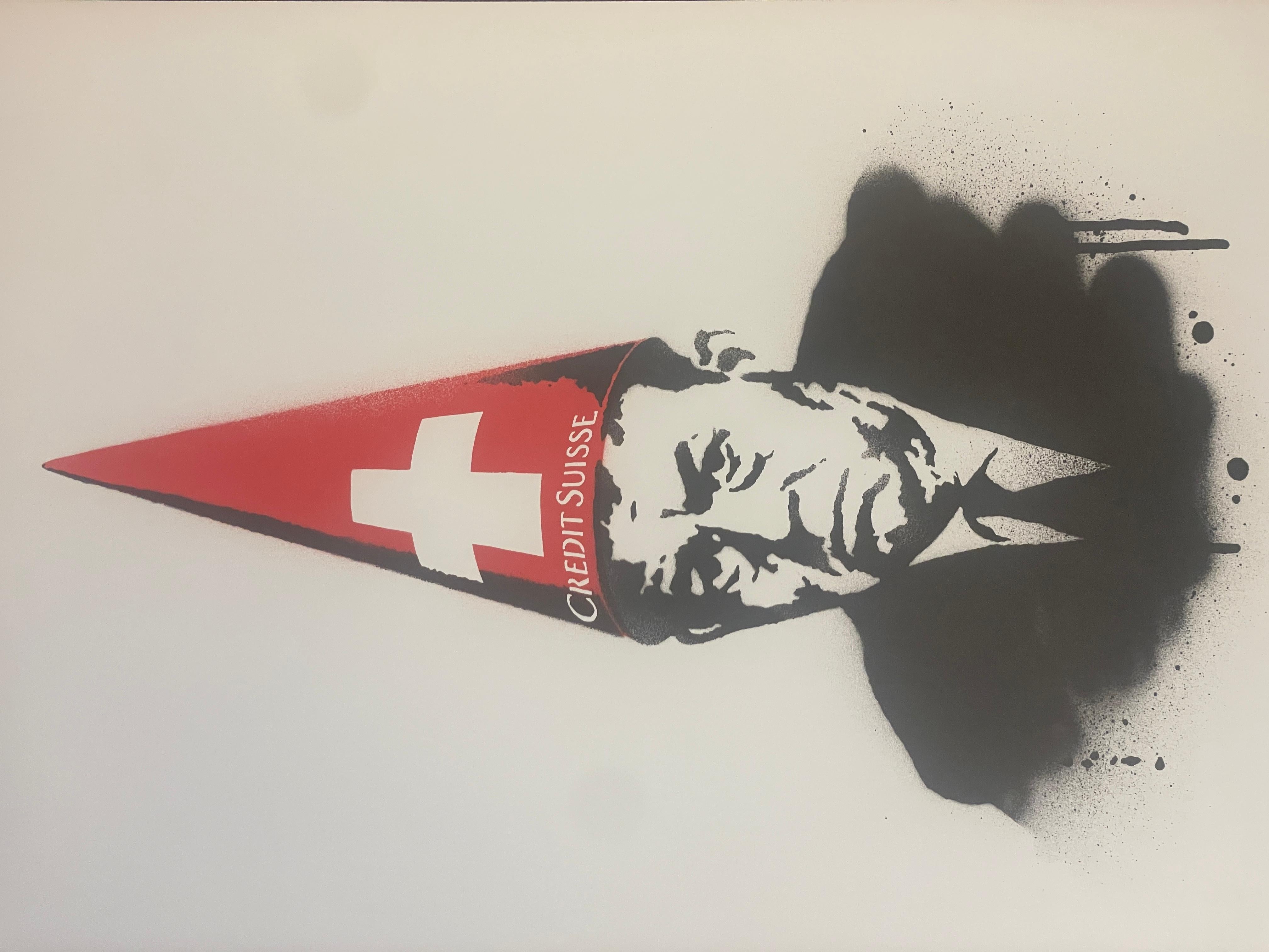Game Over - Insert Coins - Credit Suisse Contemporary Street Urban Art - Street Art Print by Goin