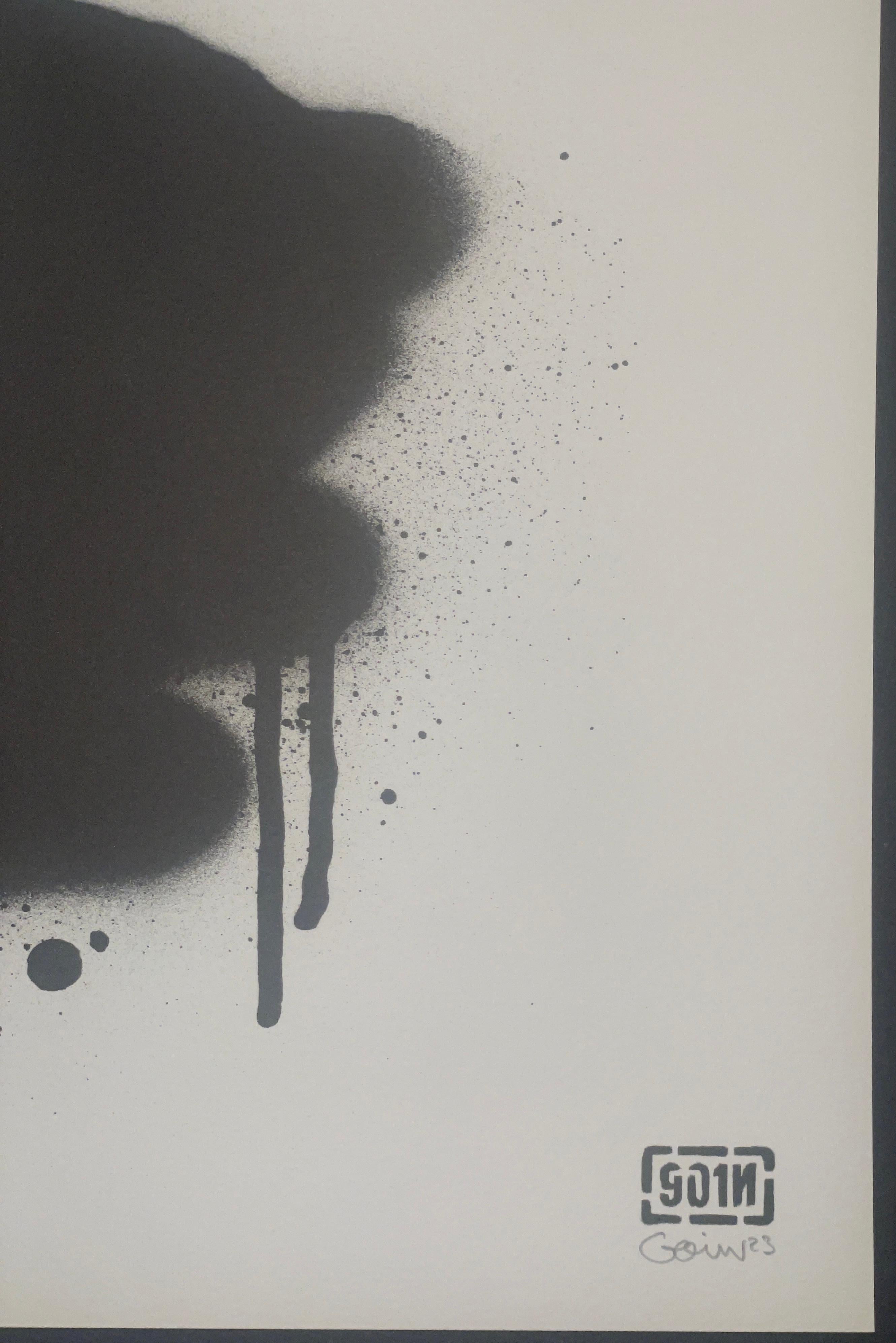 Game Over - Insert Coins - Credit Suisse Contemporary Street Urban Art - Gray Print by Goin
