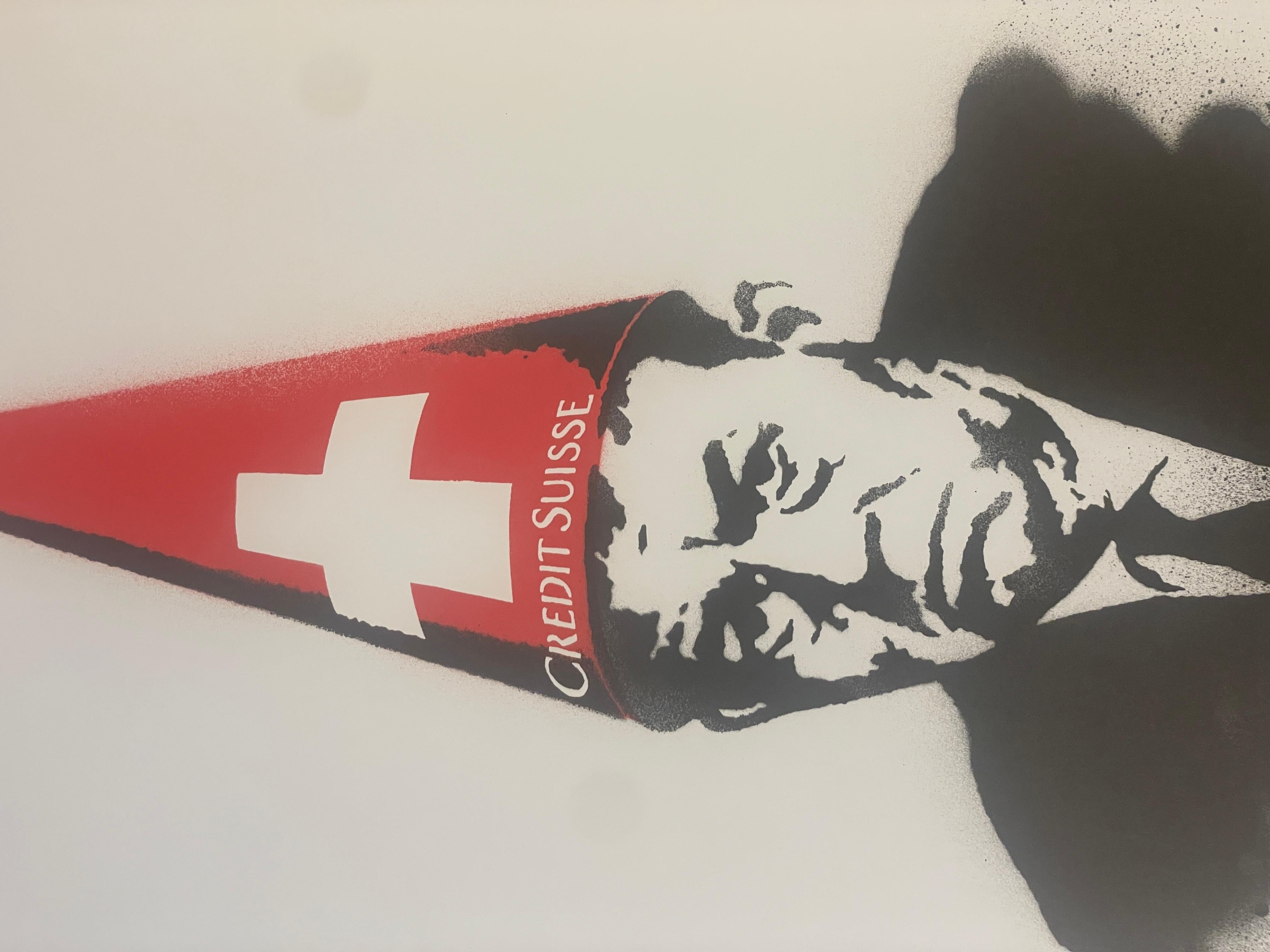 Game Over - Insert Coins - Credit Suisse Contemporary Street Urban Art For Sale 1