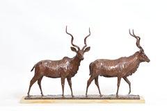 Ir al río - Escultura de bronce de antílope africano