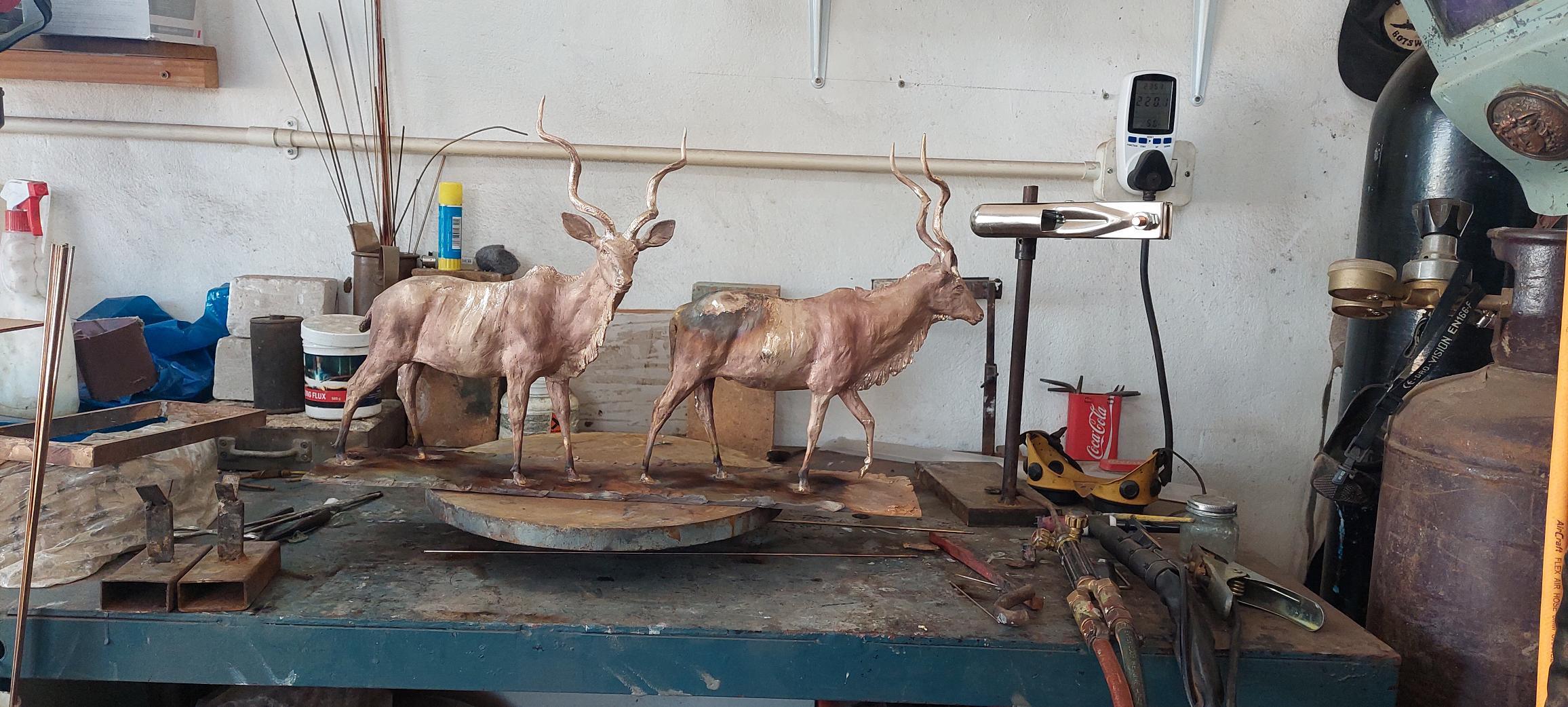 Going to the River - African Antelope Bronze Sculpture In New Condition For Sale In Pretoria, Gauteng