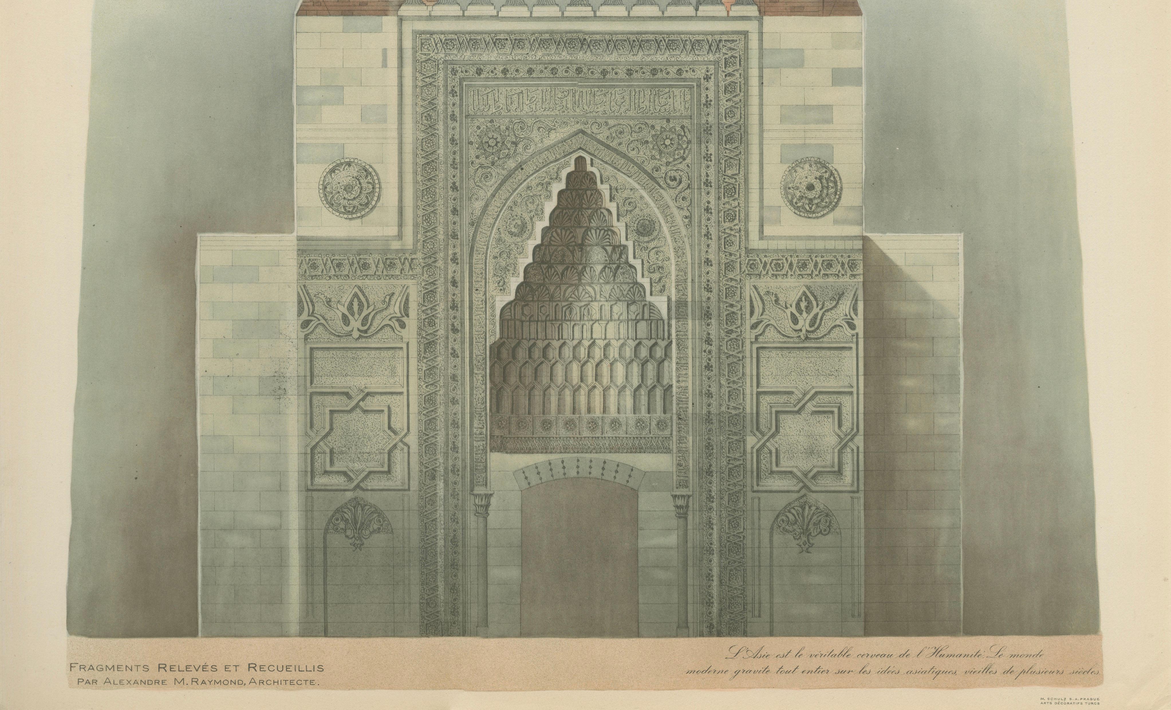Gök Medrese Sivas Twin Minarets, Seljuk Islamic Architecture Print 1924