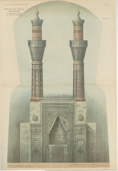 Gök Medrese Sivas Twin Minarets, Seljuk Islamic Architecture Print 1924