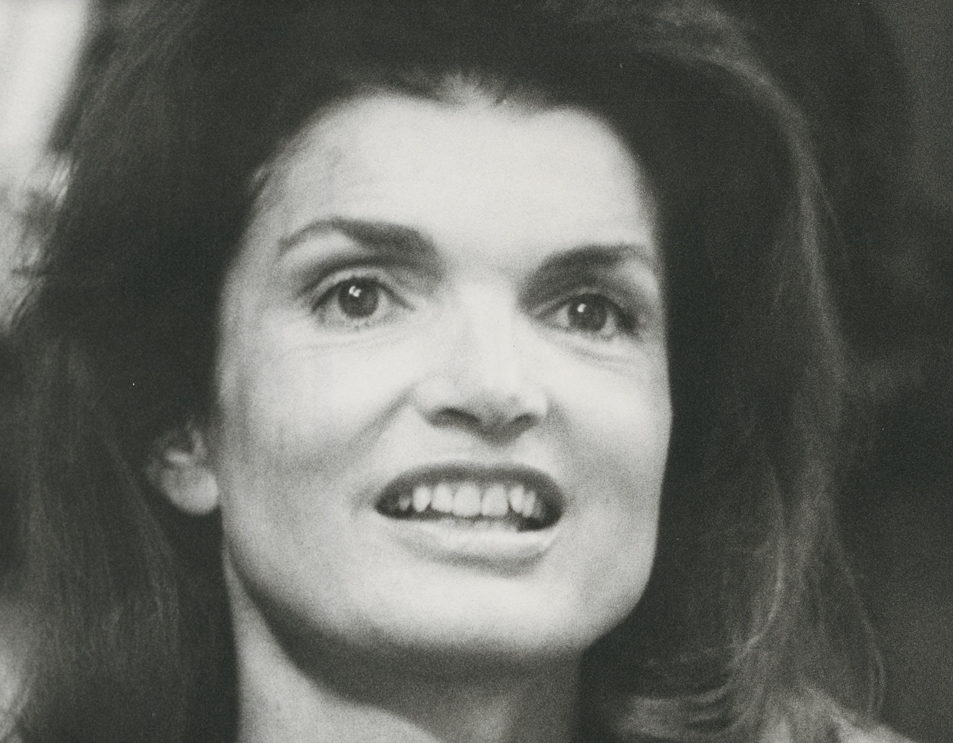 Jackie Kennedy at Madison Square Garden, Black and White Photography,  ca. 1970s For Sale 1