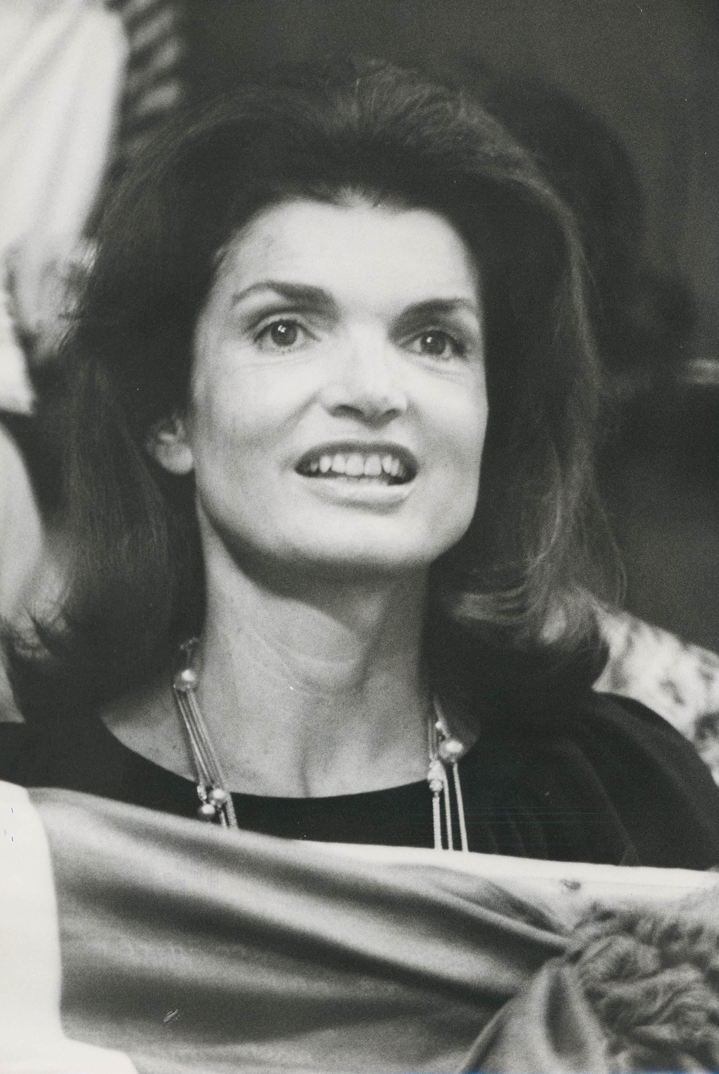 Jackie Kennedy at Madison Square Garden, Black and White Photography,  ca. 1970s