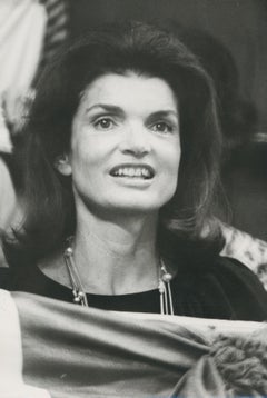 Retro Jackie Kennedy at Madison Square Garden, Black and White Photography,  ca. 1970s