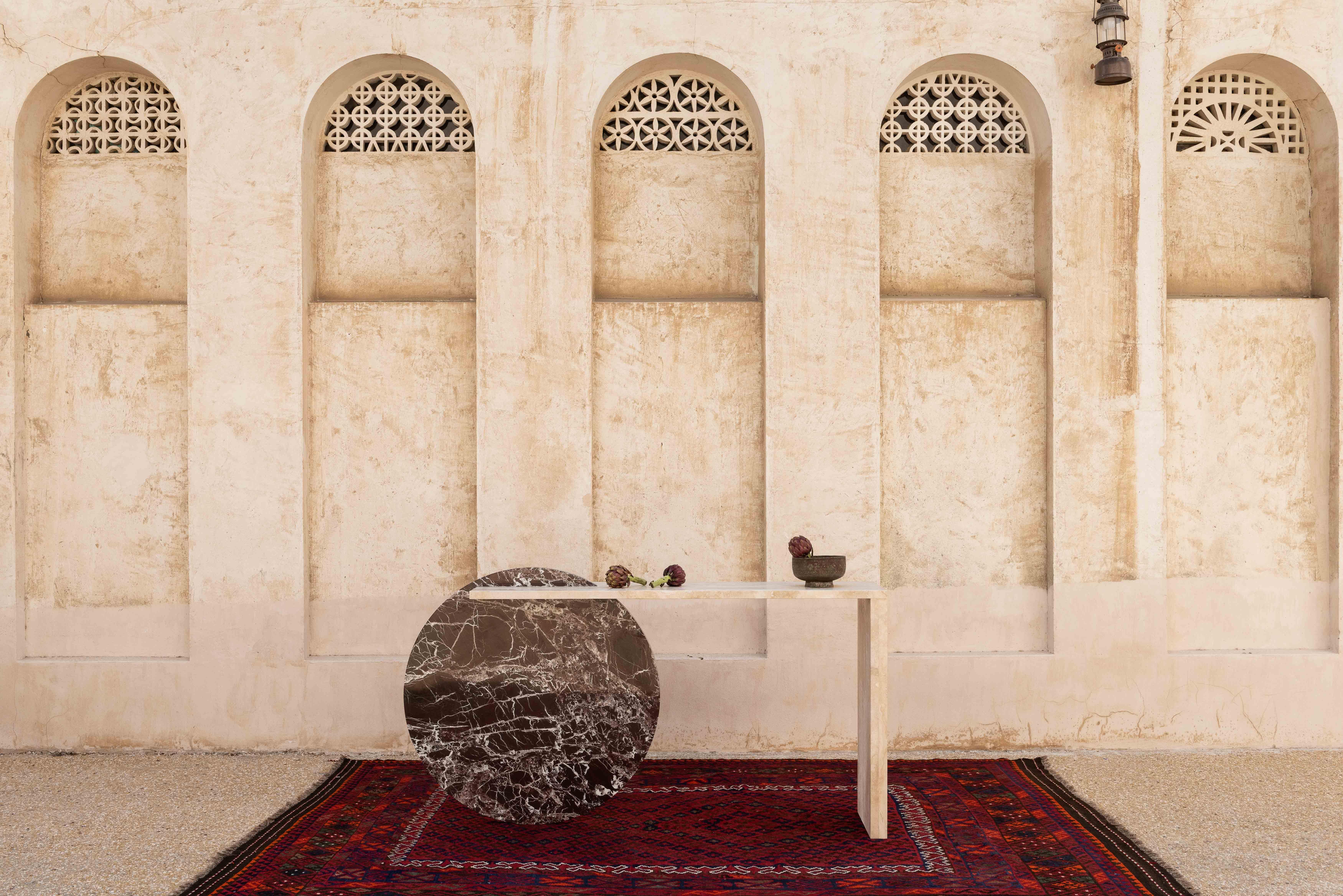 Post-Modern Gol. 001 Marble Console Table by Chapter Studio