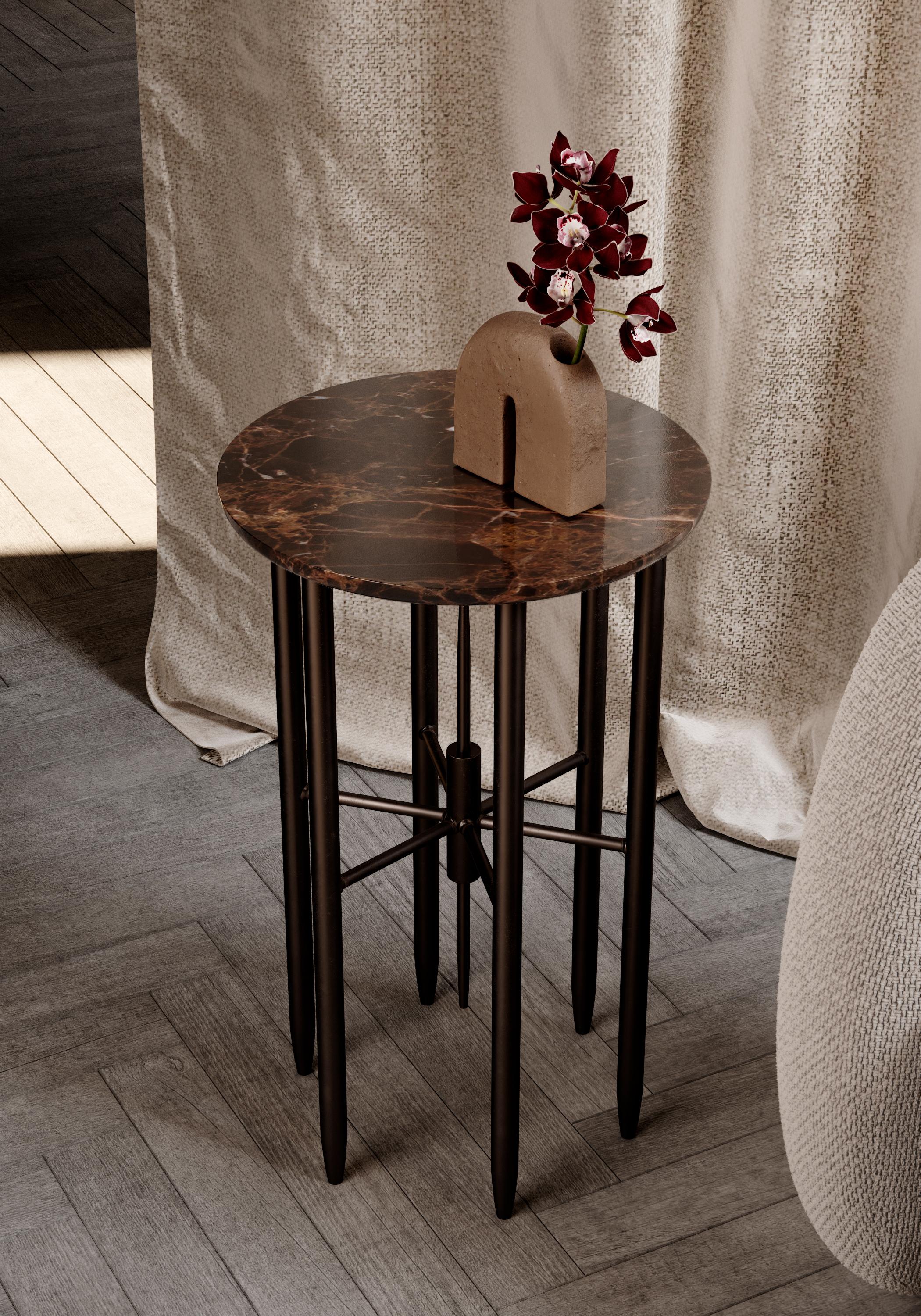 French Gol. 005 Marble Side Table by Chapter Studio For Sale