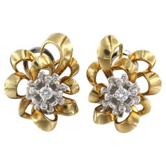 Golbaur - Pendientes con diamantes talla brillante de hasta 0,30ct Oro bicolor de 18k