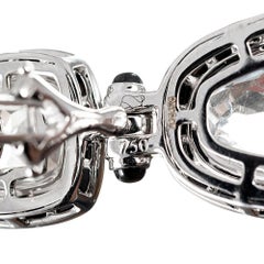 “Golconda” Earrings with Rock Crystal, Diamonds and Onyx, Signed Seaman Schepps