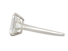 Golconda Type IIa 2.36 Carat Diamond Flanked Solitaire Ring, circa 1950