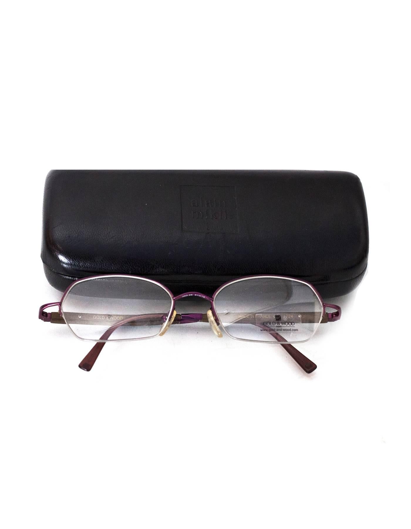 Gold & Wood Pink Eyeglasses with Case 3