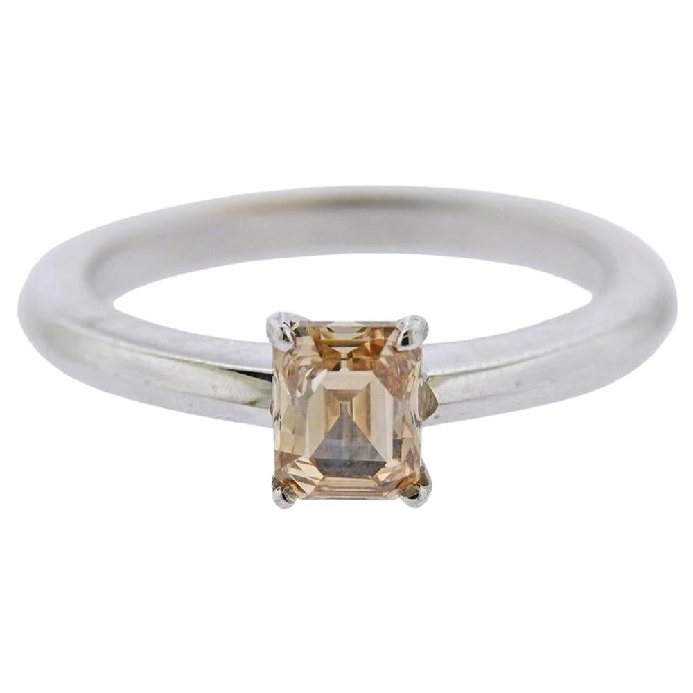 Gold 1.06 Carat Fancy Diamond Engagement Ring For Sale