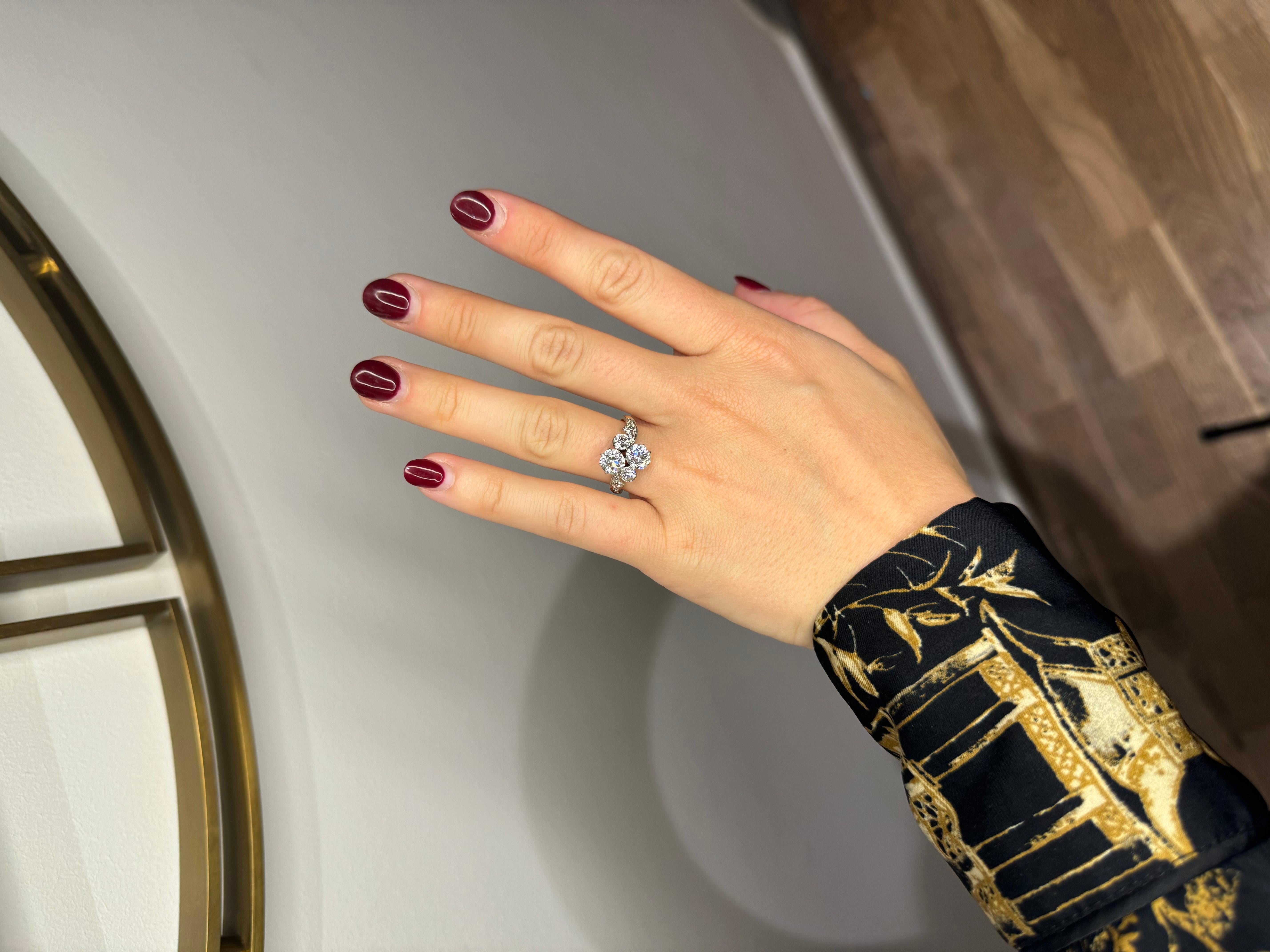 Old European Cut Gold 18K Antique Victorian Toi et Moi 1.00 carat and 0.95 carat Diamond ring