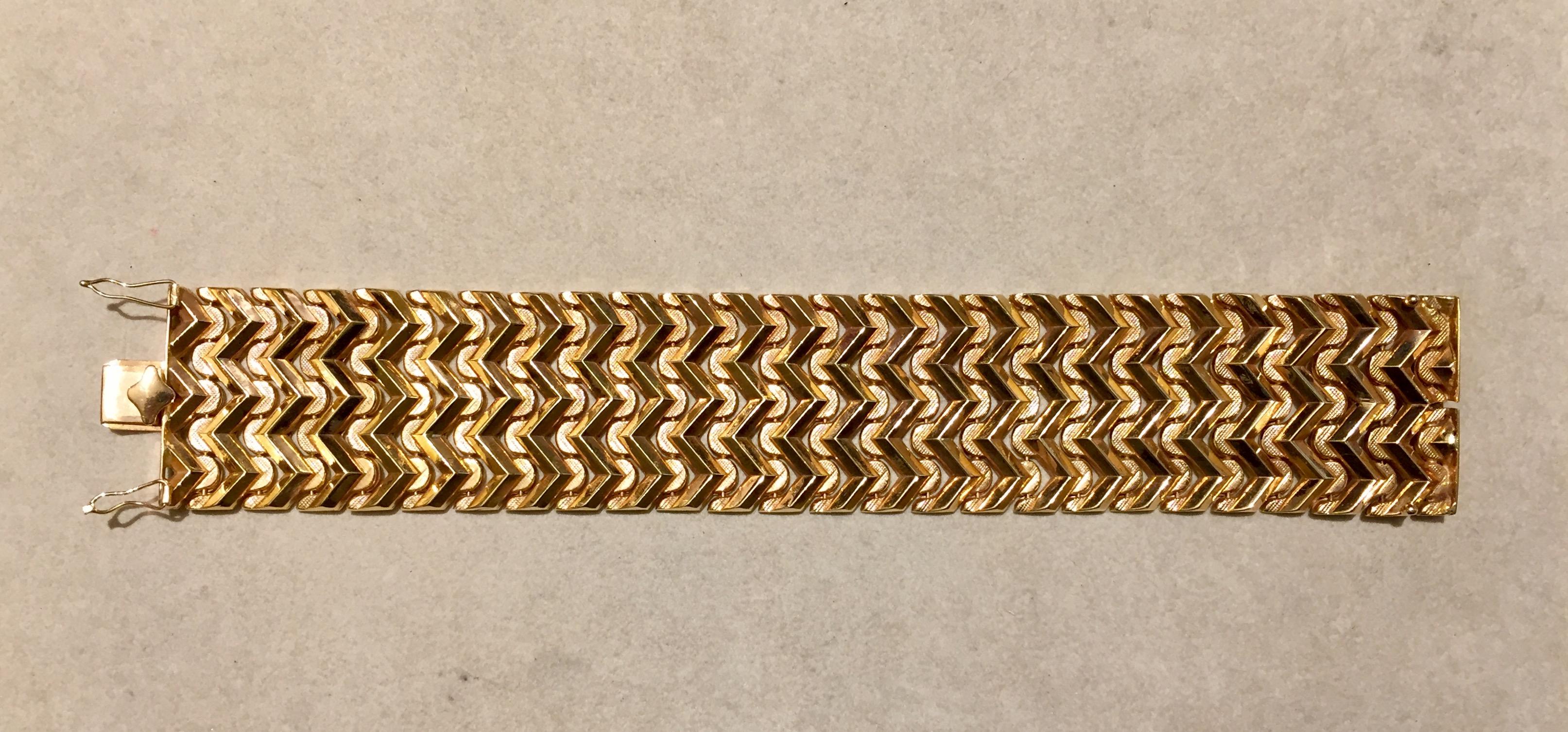 Women's or Men's Gold 18 Karat Large Bracelet