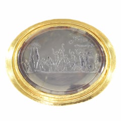 Gold 18th Century Erotic Intaglio Ring "The Triumph of Priapus"