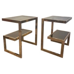 Gold 23 Karat G Side Tables Belgo Chrome, Mid Century Modern