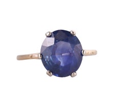 Vintage Gold 3.94ct Sapphire Ring