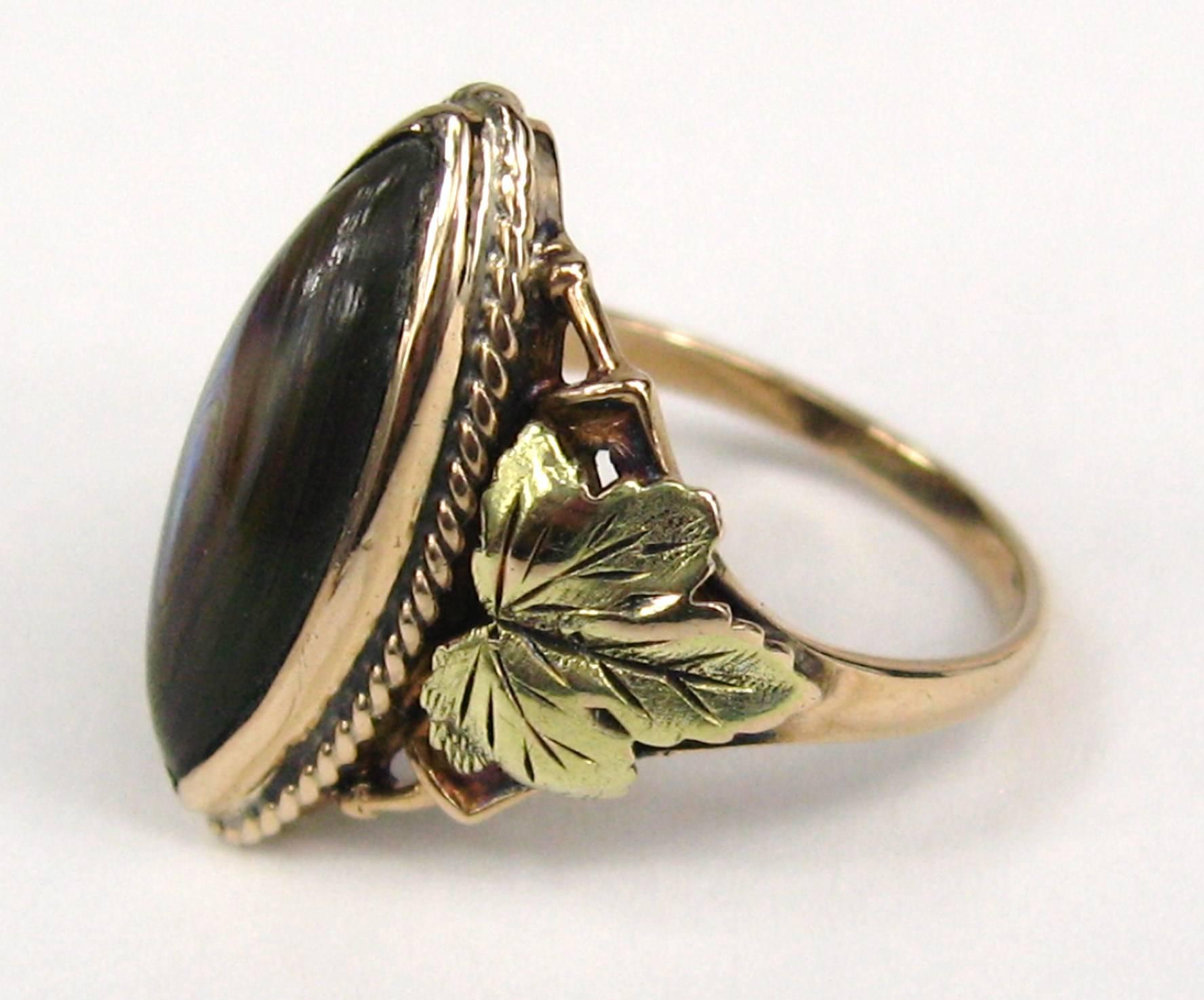 gold abalone ring