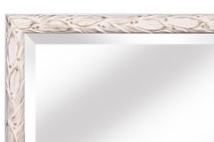 Gold Accented Hand-painted Beveled Mirror White Italian Beveled Mirror by Roma