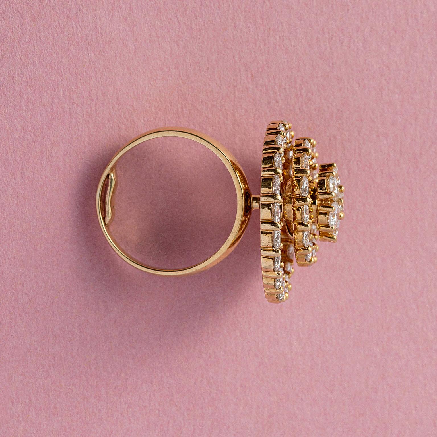 Brilliant Cut Gold Adn Diamond N. Teufel Spinner Ring