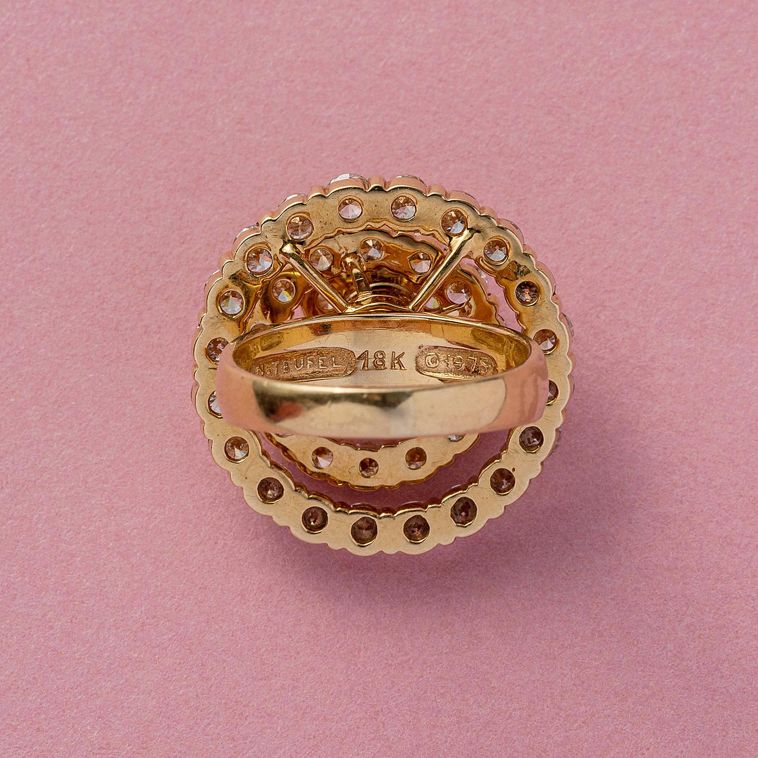 Women's or Men's Gold Adn Diamond N. Teufel Spinner Ring