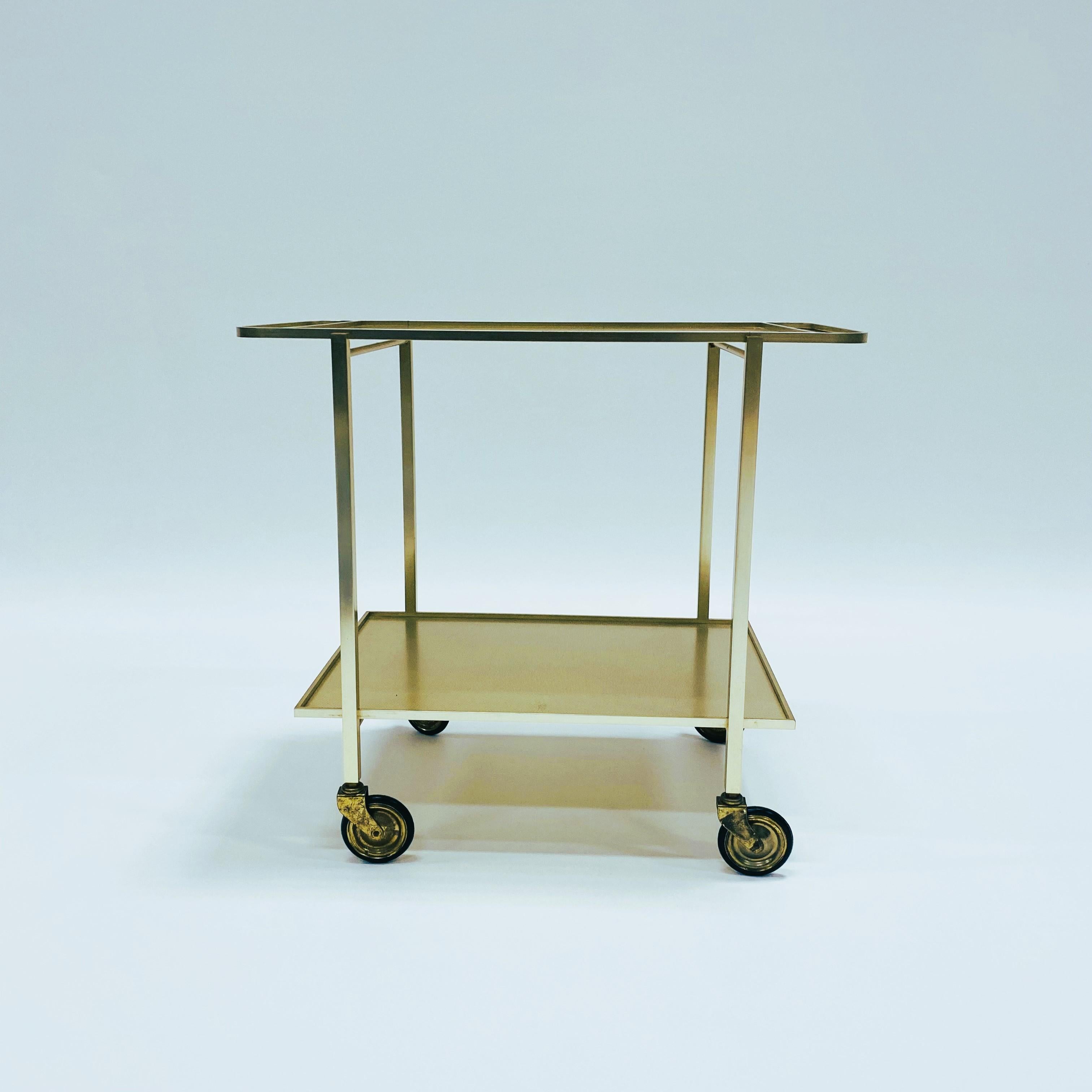 Late 20th Century Gold Aluminum Bar Trolley by Werkenswurf Sihlmetall, Zwitserland, 1970s For Sale