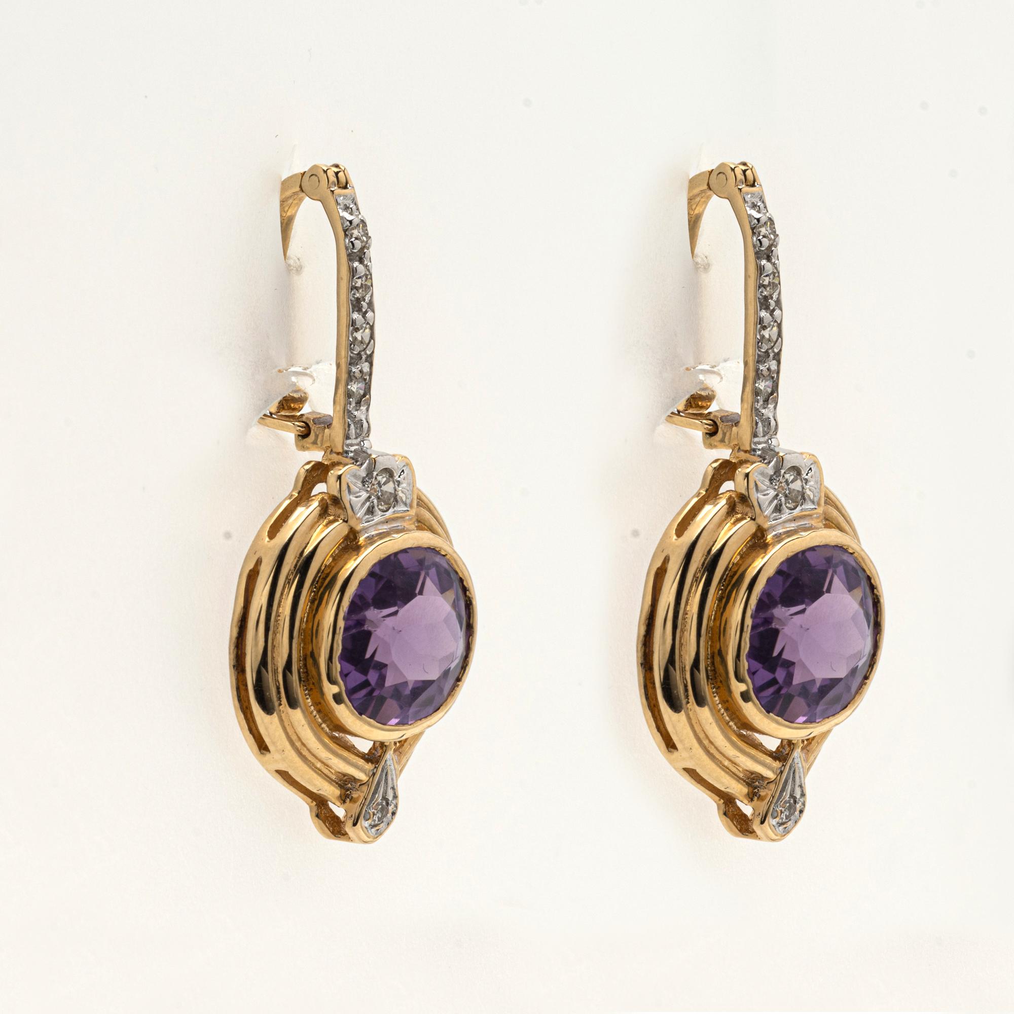 Gold-, Amethyst- und Diamant-Anhänger-Perlen-Verzierung für Damen oder Herren