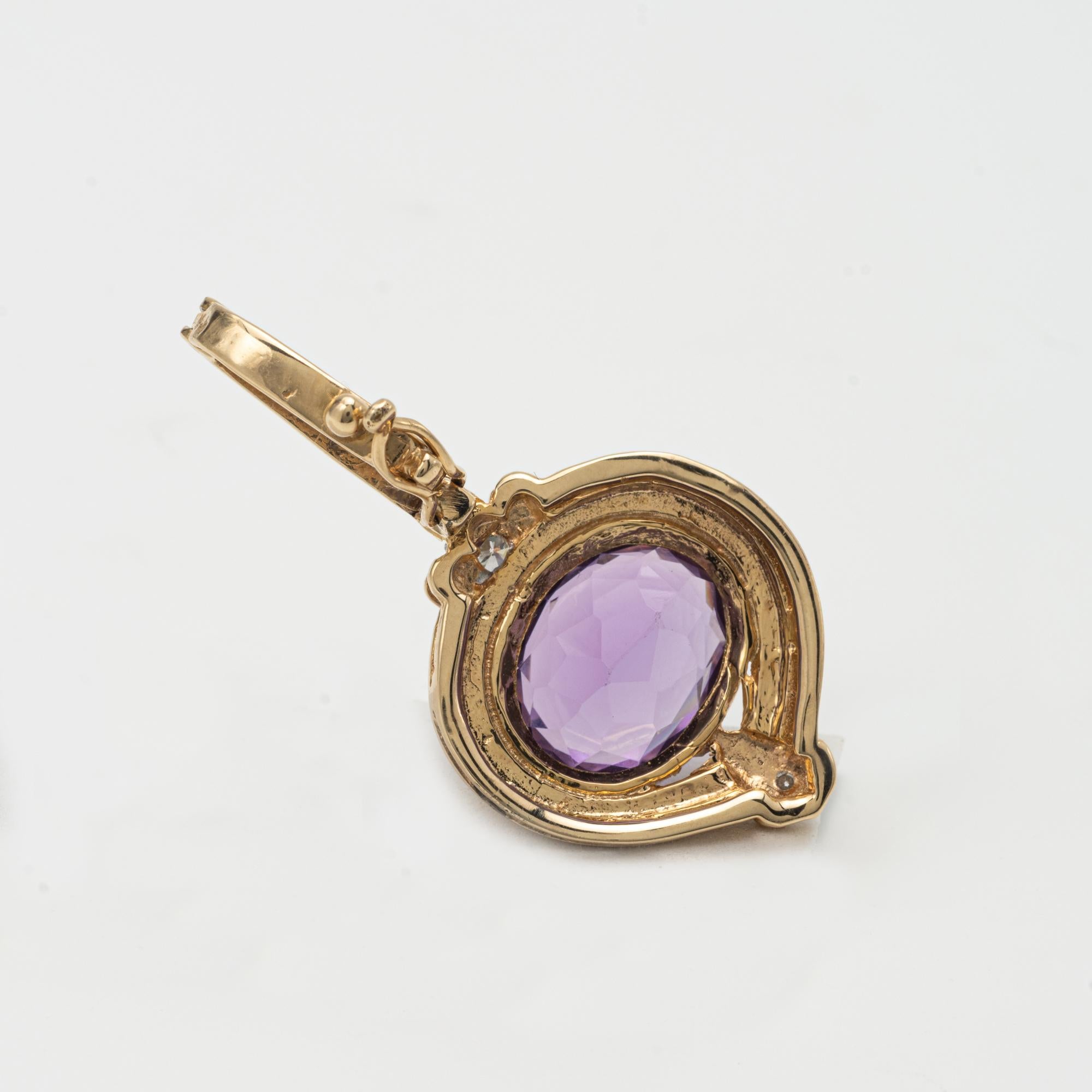 Gold-, Amethyst- und Diamant-Anhänger-Perlen-Verzierung 1