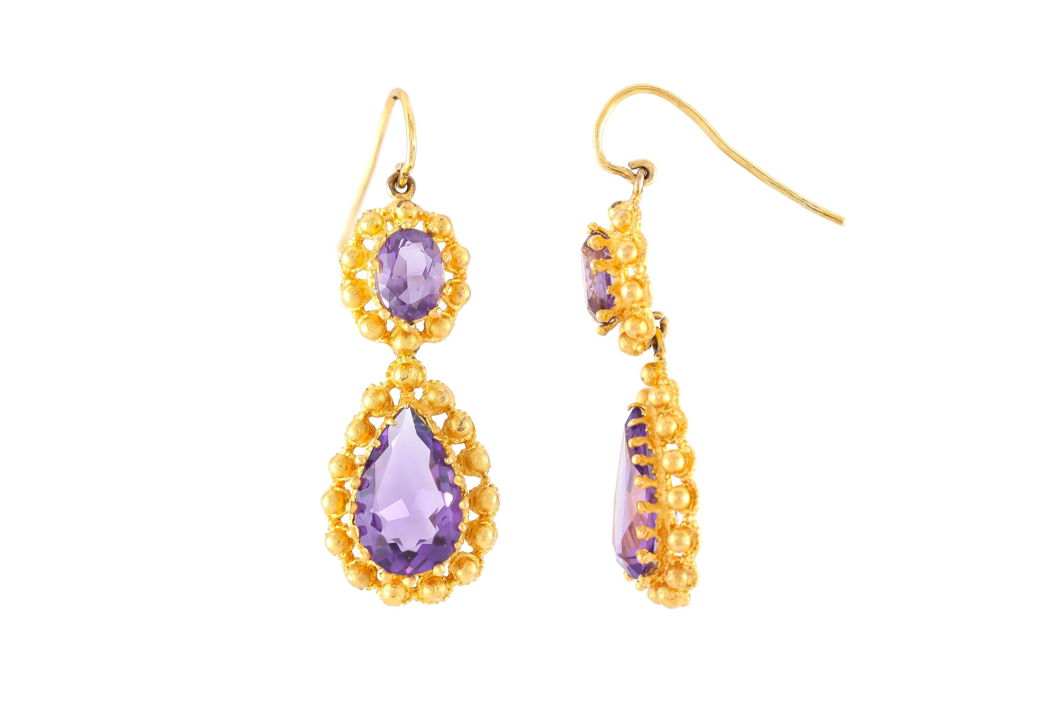 Viktorianische Amethyst und Perle Halskette und Ohrringe Set im Angebot 1