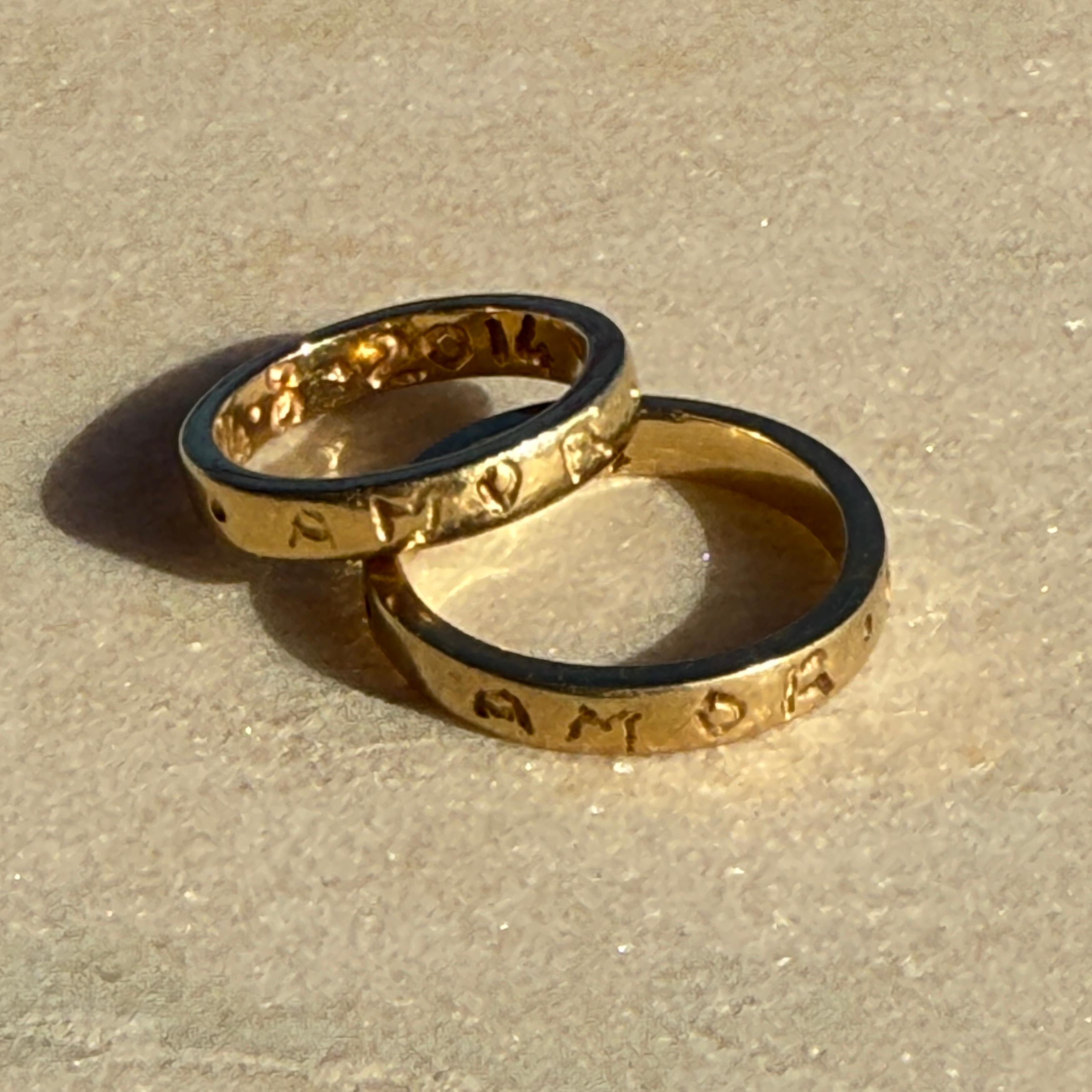 En vente :  Anneau de mariage AMOR IMMORTALIS en or 14K 2