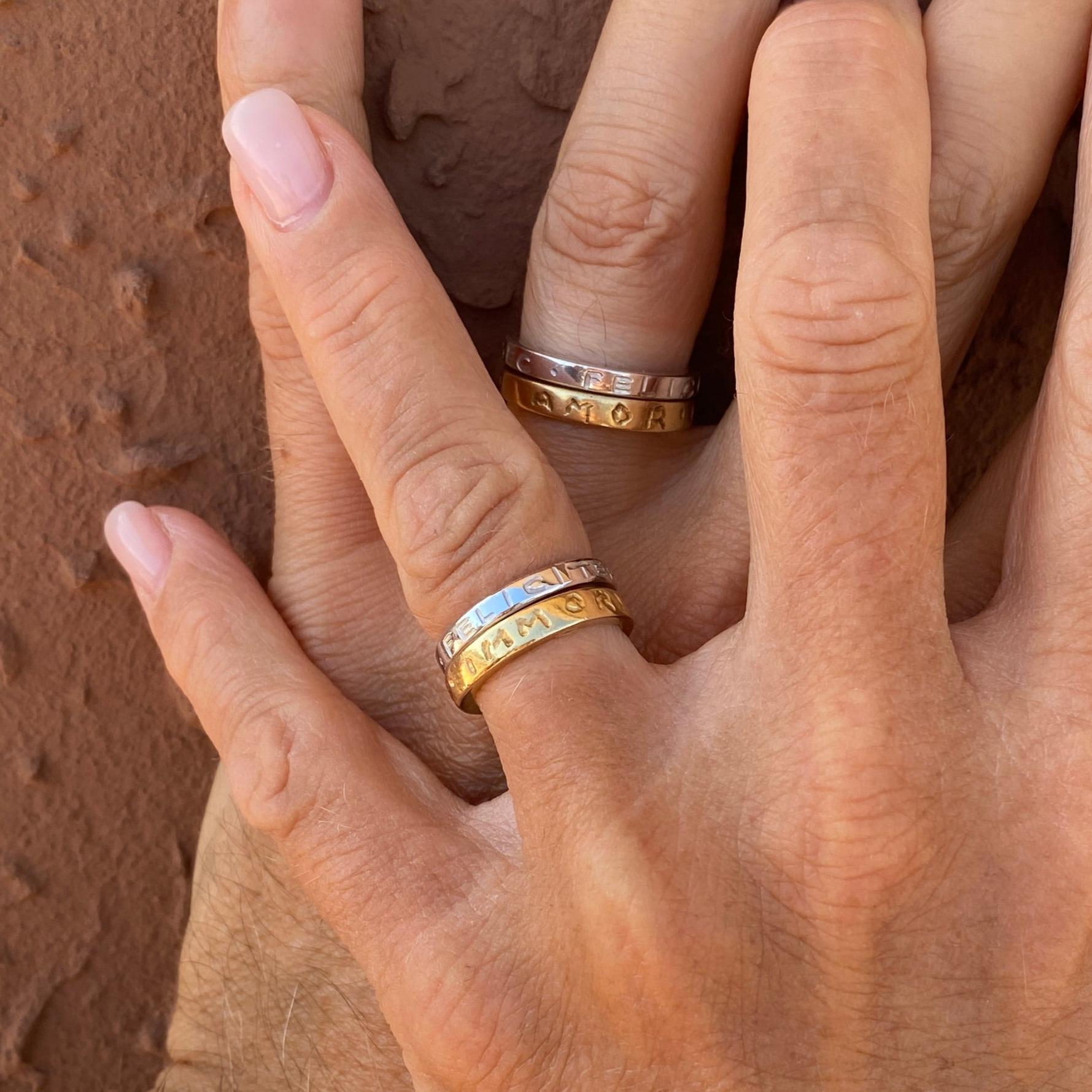 En vente :  Anneau de mariage AMOR IMMORTALIS en or 14K 3