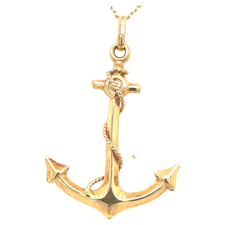 Gold Anchor Charm/Pendant For Sale at 1stDibs