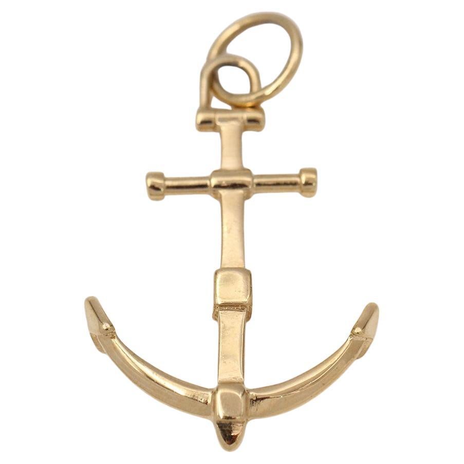 Gold Anchor Sailor Pendant For Sale