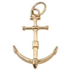 Used Gold Anchor Sailor Pendant