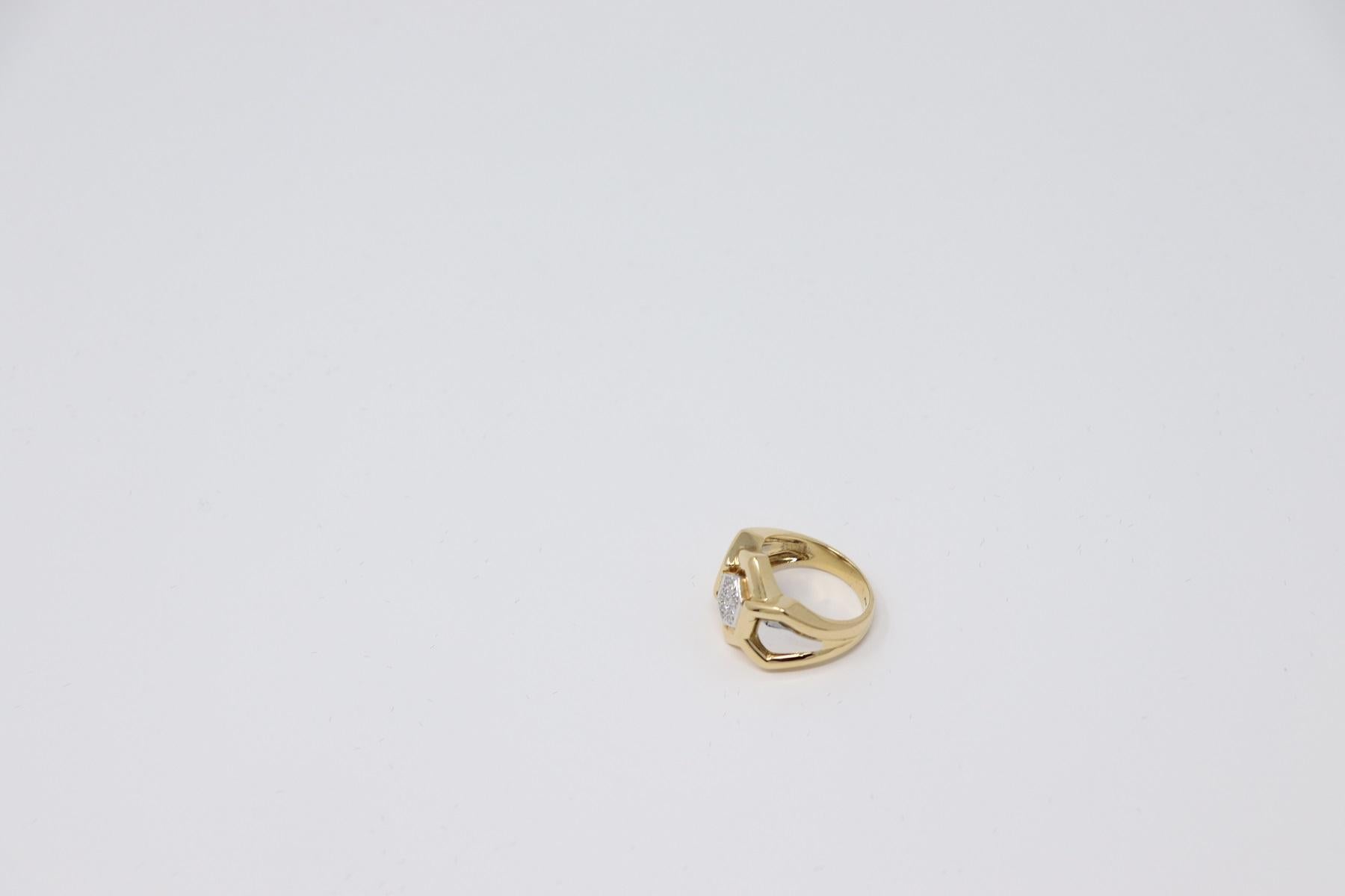Women's Gold and 0.12 Carat Diamonds Signert Ring by Gianni Carità For Sale