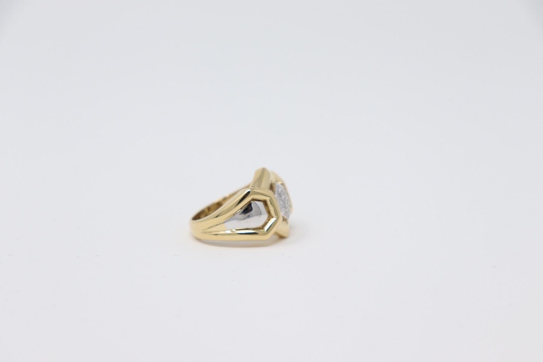Gold and 0.12 Carat Diamonds Signert Ring by Gianni Carità For Sale 1
