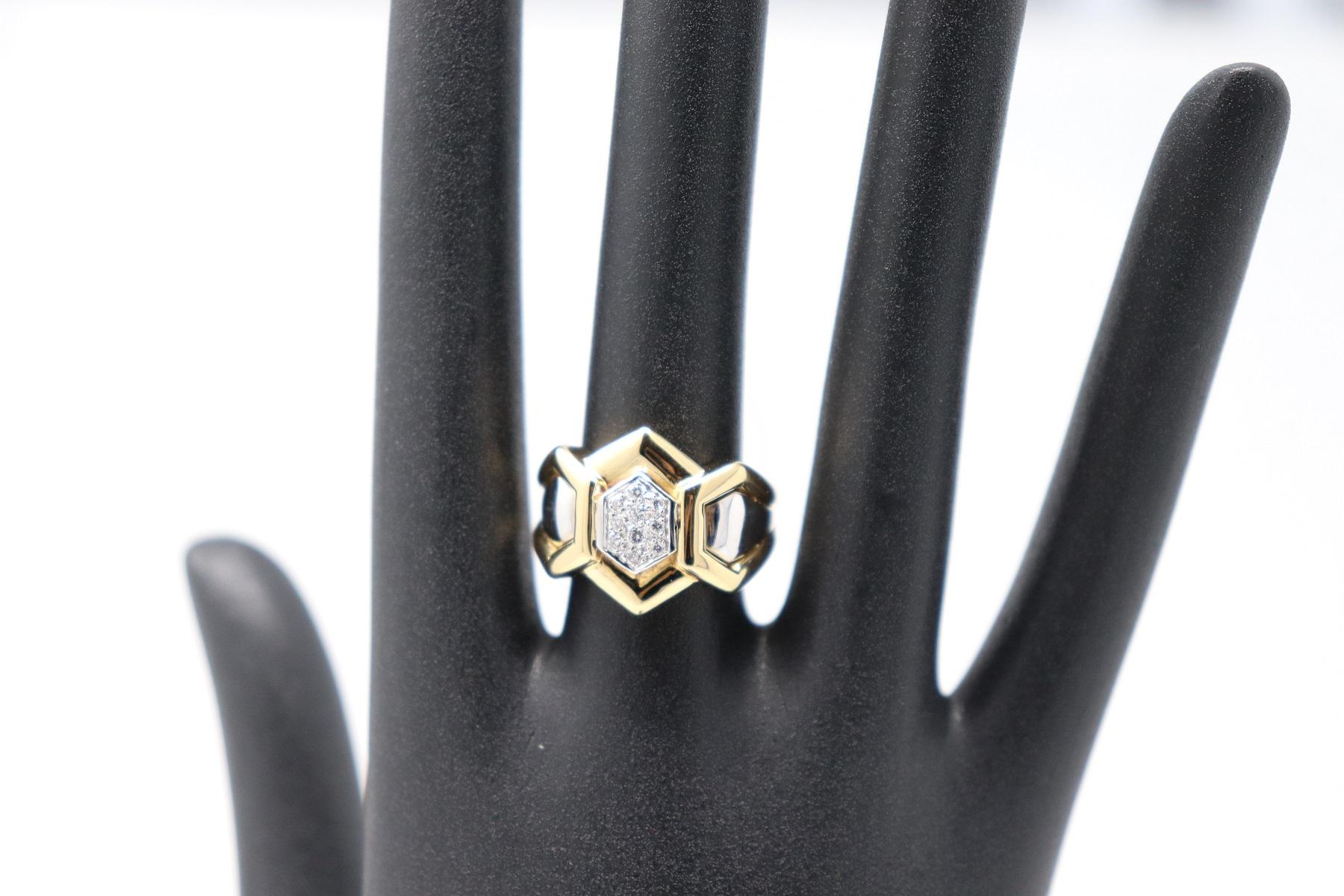 Gold and 0.12 Carat Diamonds Signert Ring by Gianni Carità For Sale 3