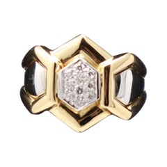 Gold and 0.12 Carat Diamonds Signert Ring by Gianni Carità