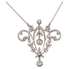 Halskette mit Anhänger aus Gold und 1,20 Karat Diamanten, Französisch Antike Belle Epoque