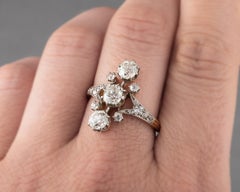 Gold and 1.60 Carats Diamonds Antique Belle Epoque Ring