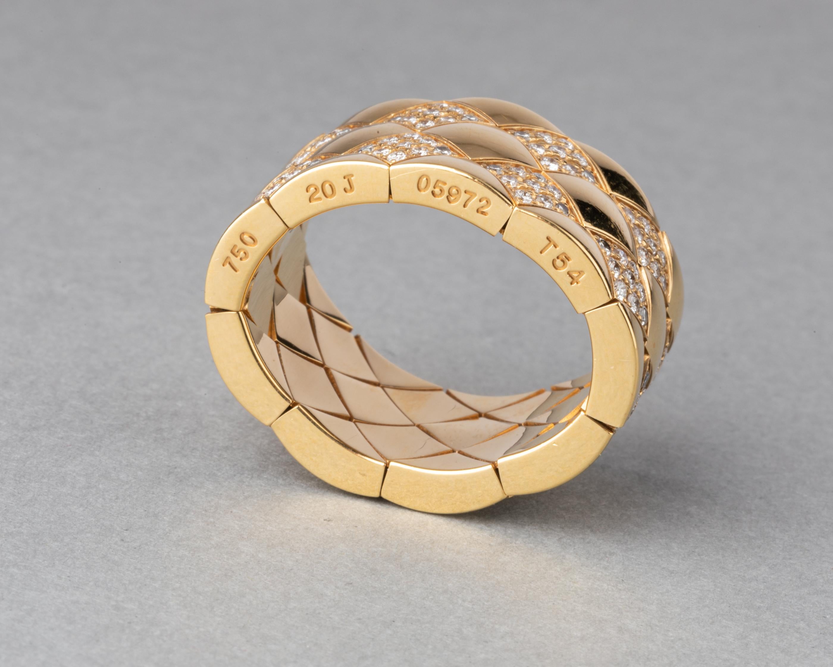 Women's Gold and 1.80 Carats Diamonds Chanel Ring