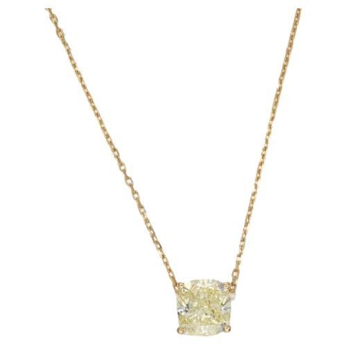 GIA Certified 2.00ct Fancy Yellow Diamond  Necklace  For Sale