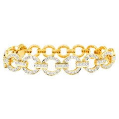 Vintage Bracelet 18k Gold and 4 Carats Diamond Bracelet