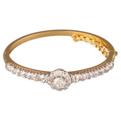 Gold and 6.50 Carats Diamonds French Antique Bracelet
