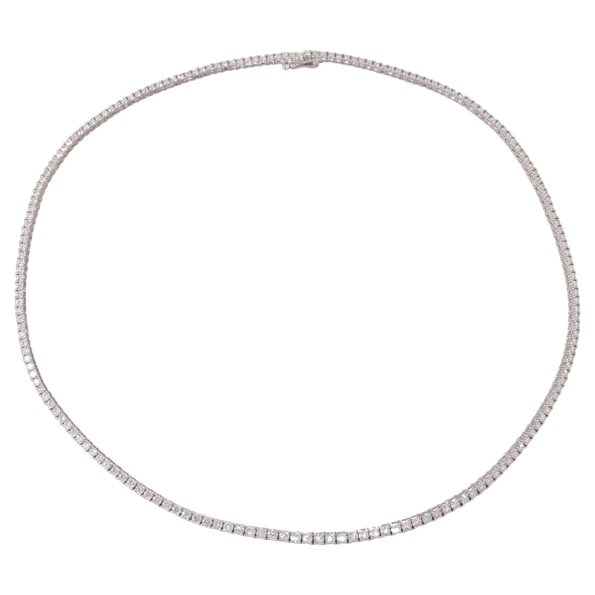 Gold and 7.02 Carats Diamonds River Necklace For Sale